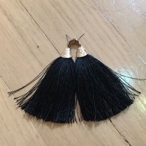 Black tassel earrings